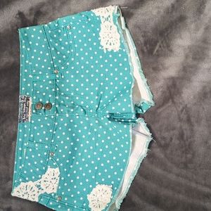 Hot kiss Cici shorts polka dots with lace size 9